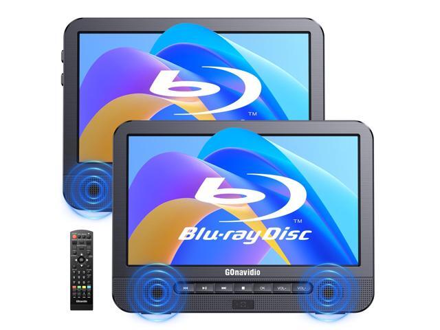 10.1'' Portable Blu Ray Players for Car with Rechargeable Battery, Dual Screen Blu Ray DVD Players Support 1080P Video, Dolby Audio, HDMI Out, Sync.