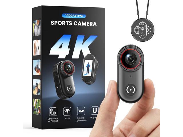 4K Mini Body Camera Wearable POV Action Cam with 1.47' Screen, 150-Min Battery, Magnetic & Clip Mount Thumb-Size Sports Camera for Work, Travel,.