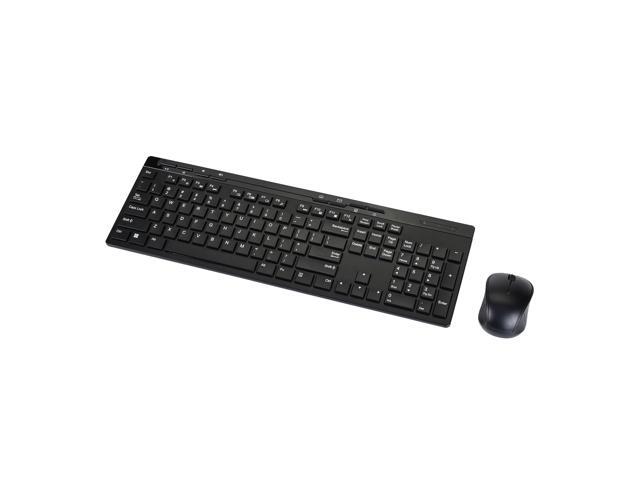 Wireless Keyboard and Mouse Combo,Full-Sized,QWERTY Layout,2.4 GHz USB Plug & Play Receiver,Sleek Design,Black,(Pack of 8)