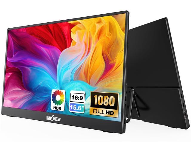 15.6'' Portable Monitor for Laptop FHD 1080P USB-C Travel Monitors Built-in 90° Adjustable Stand Without Bag, HDR IPS Portable Laptop Monitor for...