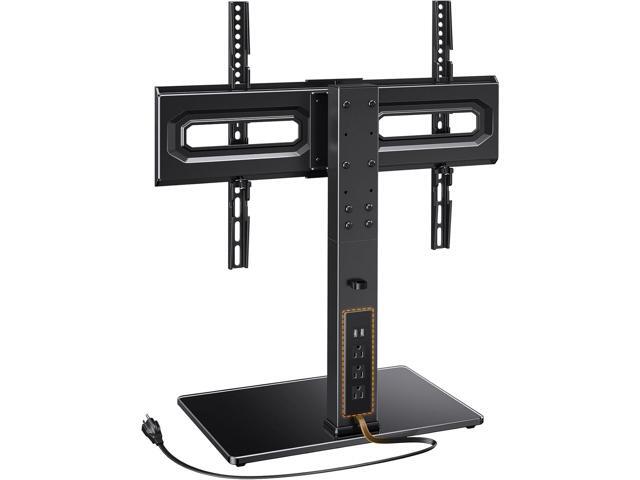 Universal TV Stand with Power Outlet, Swivel TV Stand for 32-80 inch TVs up to 99 lbs, TV Base with Tempered Glass Base, Height Adjustable TV Mount...