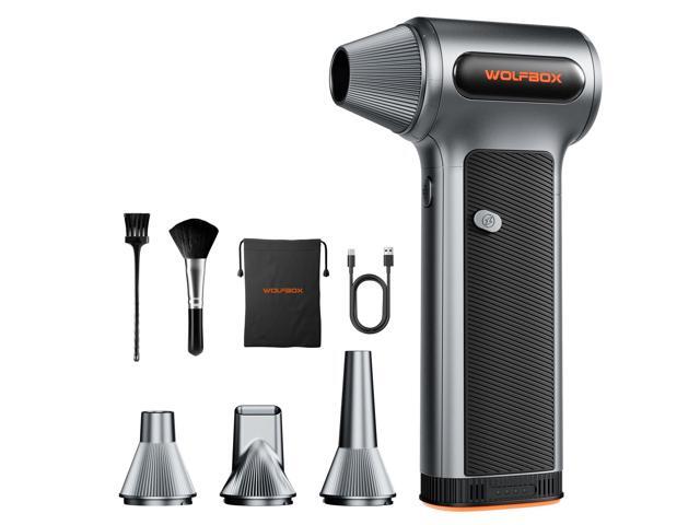 MF200 Compressed Air Duster with Removable Battery & 4 Nozzles, Cordless 3-Speed Adjustable Mini Blower for Computer Keyboard, Car Cleaning, Home,.