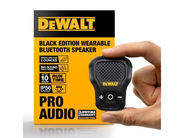 Wearable Bluetooth Speaker [Onyx Edition - Black] Clip-On Wireless Jobsite Pro Water-Resistant Portable Speaker (Non- Magnetic), Mic for Hands-Free...
