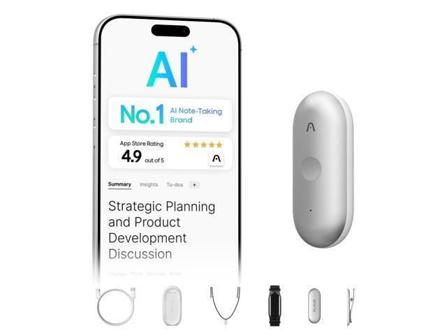 NotePin S AI Voice Recorder, Wearable AI Notetaker, AI Transcribe & Summarize, Support 112 Languages, 64GB Audio Recorder for Meetings Interviews,...