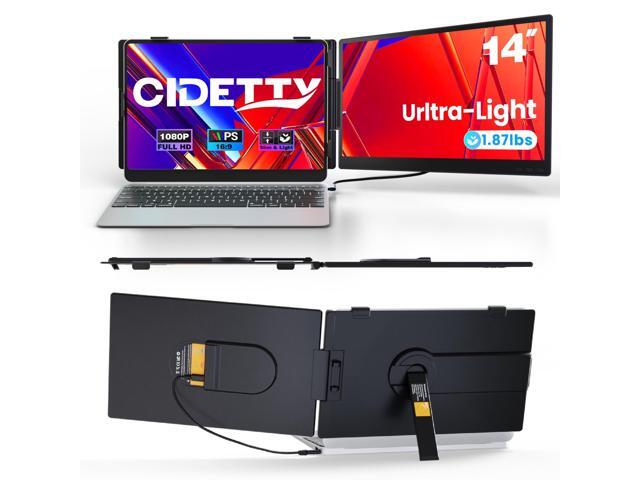 Laptop Screen Extender 0.27' Ultra-Thin, 14' Dual Portable Monitor FHD 1080P IPS, USB-C/HDMI Plug & Play Travel Screen for 13-17' Laptops,...