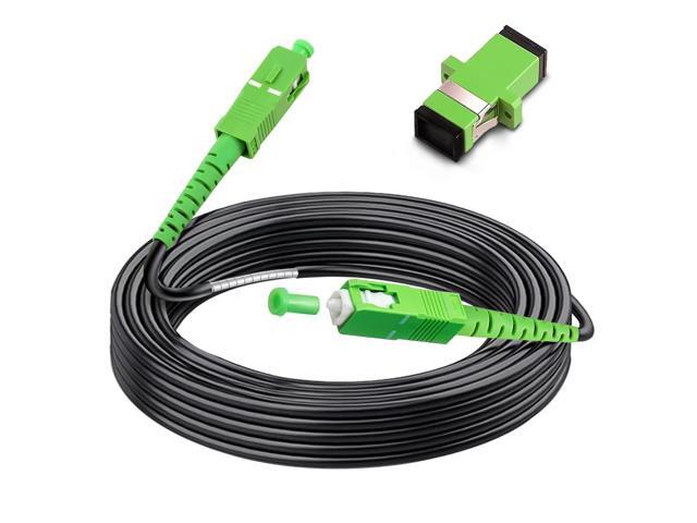 75 Meters Outdoor Armored SC/APC to SC/APC Fiber Optic Internet Cable, Low Friction Single Mode Patch Cable, Fiber Optic Jumper Optical Patch Cord,...