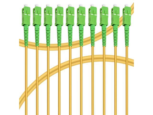 10Pack - 5m SC/APC to SC/APC Fiber Optic Internet Cable, Single Mode Patch Cable, Fiber Optic Jumper Optical Patch Cord - SIMPLEX - 9/125um -.