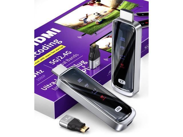 Wireless hdmi Transmitter and Receiver 328FT/100M,4K Decode Plug & Play Portable 5G+2.4G Wireless Display Adapter Extender Kit for Video and Audio...