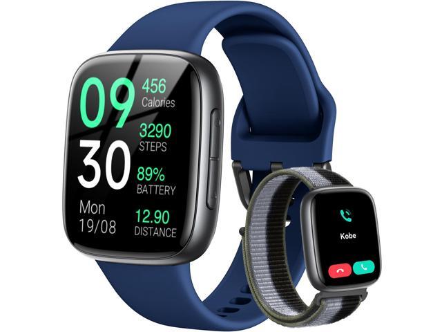 Smart Watch, 1.85' AMOLED Fitness Tracker with Bluetooth Call, Heart Rate/Sleep/SPO Monitor, 100+ Sports Modes, 3ATM Waterproof Smartwatch for...