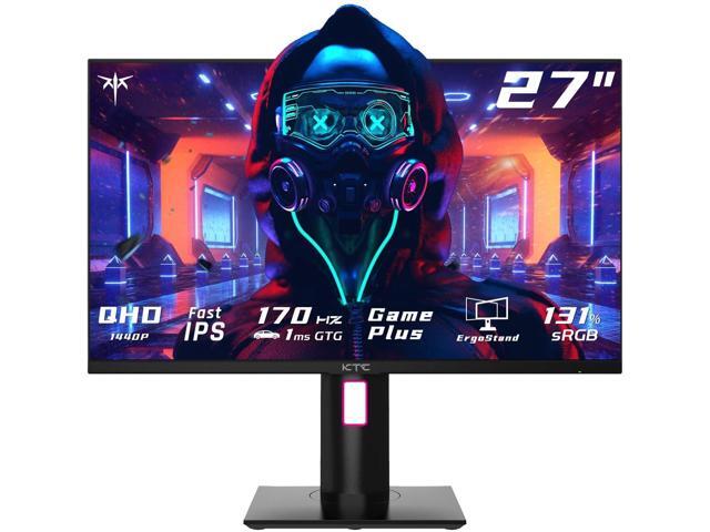 27' 1440p 170Hz Gaming Monitor, 2K QHD 1ms GTG Fast IPS, HDR, HDMI/USB C/DP, FreeSync & G-Sync, Swivel Tilt Height Pivot Adjustable, H27T22