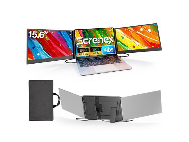 15.6' Laptop Screen Extender New Upgraded Ultra-Thin & Light, Triple Portable Monitor 1080P FHD IPS, USB-C/HDMI Plug & Play for 13-17.3' Laptop,...