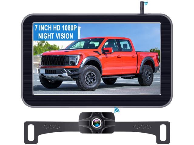 HD 1080P 7 Inch Wireless Backup Camera for Truck: 15-Min Easy Install 150° Wide View Angle Eliminate Rear Blind Spots with Starlight Night Vision -...