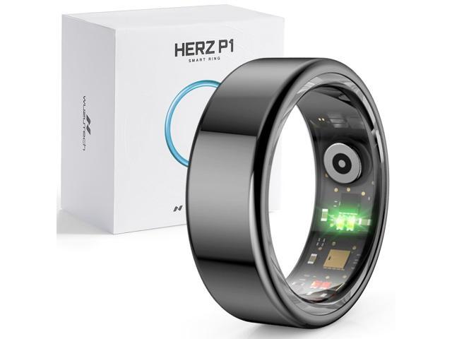Herz P1 Smart Ring for Women & Men - (Size 13) 24/7 Health Metrics Fitness Ring, Tracks 20+ Biometrics, 6 Day Battery Life, Waterproof Stainless...
