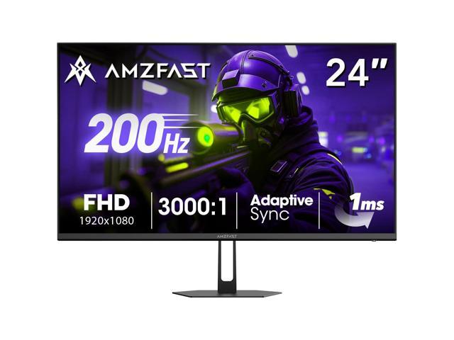 24 Inch Gaming Monitor 200Hz FHD 1080p Computer Monitor, 1ms Adaptive Sync, 3000:1, 129% sRGB, HDR Display, Eye Care, VESA 75x75, Metal Stand, HDMI...