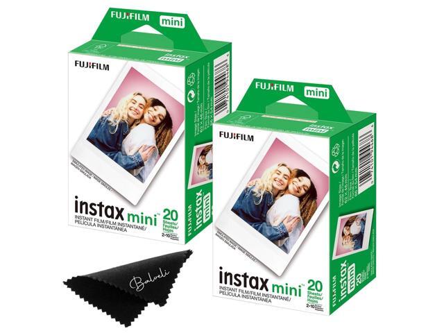 Instax Mini Film Two Instant Film Twin Packs - 40 EXP Total, ISO 800, Compatible to Mini Evo, Mini 40, 12, 11, 9, Bundeld with Premium Balveli.