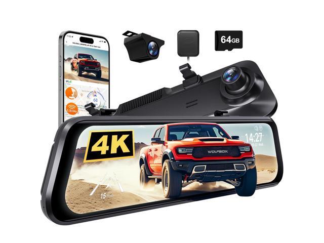 G850 PRO 4K Mirror Dash Cam with ADAS and BSD, Smart Rear View Mirror with 5.8GHz WiFi, Voice Control, 12 inches Camera Includes 64GB Card, GPS,...