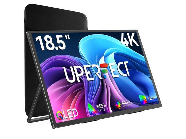 Portable Monitor 4K 60Hz 18.5', 145% sRGB QLED Laptop Monitor, 400 Nits Ultra-Slim Monitor, USB-C & HDMI, VESA & Case, Travel Second Screen for...