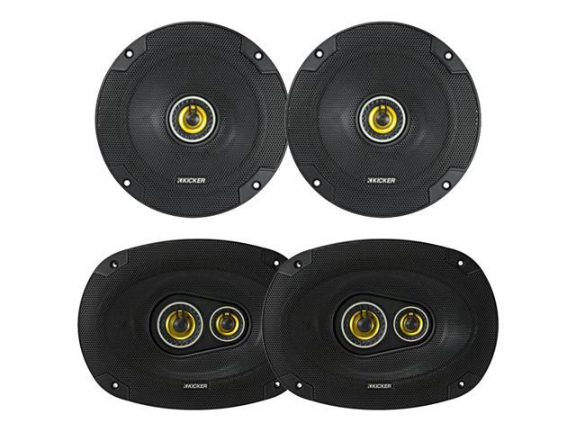 6.5' 300 Watt Max Power 4 Ohm 2-Way Car Audio Coaxial Speakers (Pair) and 6x9 450 Watt Peak Power 3-Way Vehicle Audio Speakers (Pair)