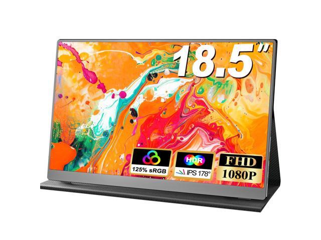 18.5 Inch Portable Monitor, FHD 120Hz IPS HDR 125% sRGB USB-C HDMI External Travel Monitor with Built-in Speakers, VESA Compatible for Laptop...