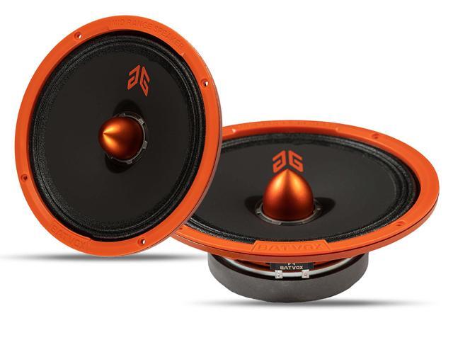 MX80E1 Loudspeaker 8 Inch Midrange 560 Watts 6 Ohms Orange Bullet, Premium Quality Audio Door Speakers for Car or Truck Stereo Sound System, Orange.