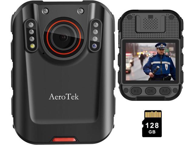 2K Body Camera, Police Body Cam with Video Recording and Ultra Infrared Night Vision, Body Worn Camera for Law Enforcement Recorder (128GB Card Set)
