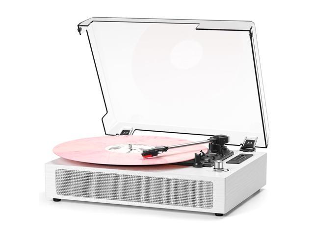 Vinyl Records Player Bluetooth with Bulit-in Speaker Vintage Record Player with USB Recording EQ Mode Support Belt-Driven 3-Speed Turntable AUX-in.