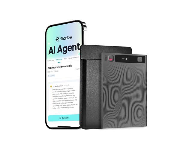 TicNote AI Voice Recorder 64GB Memory Note Recorder w/Case App Control 120+ Languages Transcribe Summarize with AI Shadow Digital Audio Recorder...