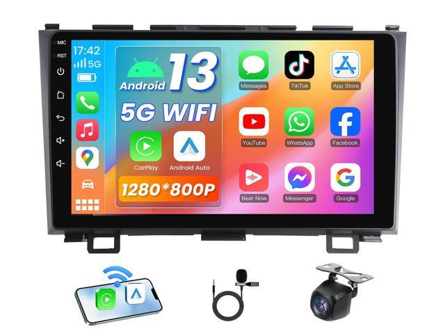 4G+64GB Car Stereo Radio for Honda CRV 2007-2011, 5G WiFi Wireless Carplay Android Auto 9 Inch 1280 * 800P Touchscreen GPS Navigation with.