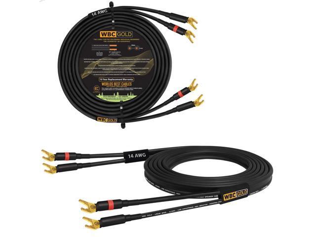 25 Foot WBC-GOLD-LOCAP-SPKR-14 AWG - Low-Capacitance - Low-Inductance - High Purity OFC - Audiophile HiFi Speaker Cable Pair with Eminence Gold...