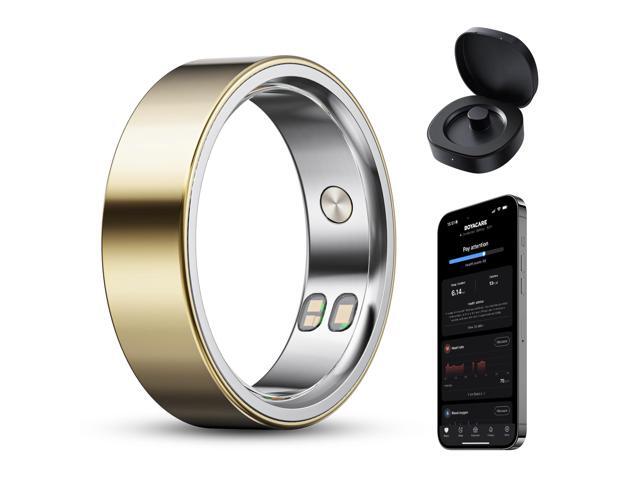Smart Ring for Women/Men, Fitness Tracker Ring with Call & Alarm Vibration, Heart Rate, Blood Oxygen, Sleep Tracker, Women Cycle Prediction, 5ATM.