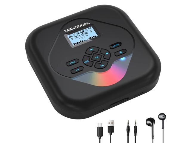 CD Player Portable,Bluetooth CD Player with Speakers,Rechargeable Player for Car and Home,Small Anti-Skip Player with Dual Headphone...