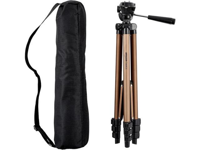 50-inch Lightweight Portable Camera Tripod Stand with Quick-Release Plate,Adjustable Height,Aluminum,for Travel Photography,Champagne,(Pack of 10)