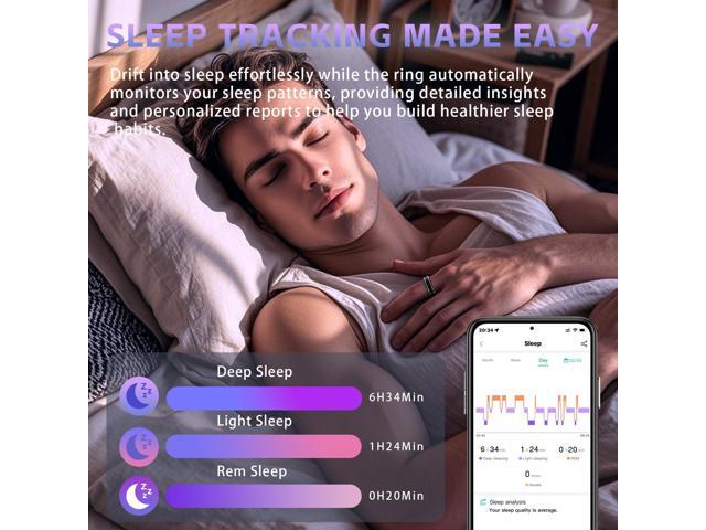 Smart Ring for Men Women Fitness Tracker Ring with Heart Rate, SpO2, Blood Pressure, Sleep Monitoring, Step & Calorie Counter, No Subscription.