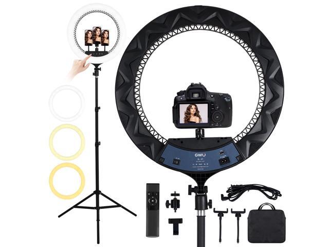 21 inch LED Ring Light with Tripod Stand 6000K Dimmable Makeup Selfie Light with Touch Panel Phone Holders for YouTube Vlog Video Shooting Include.