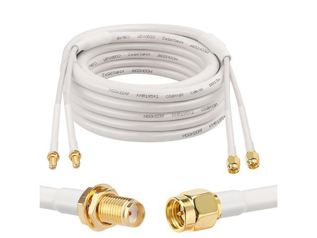 SMA Extension Cable - 20FT SMA Male to SMA Female Coax Cable Ultra Low-Loss Twin-KMR195 Coaxial Cable Antenna Extension Cable with SMA Connector.