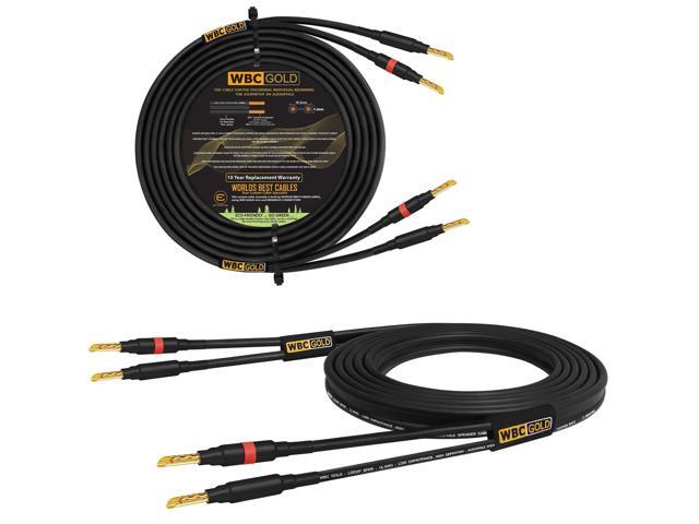 40 Foot WBC-GOLD-LOCAP-SPKR-10 AWG - Low-Capacitance - Low-Inductance - High Purity OFC - Audiophile HiFi Speaker Cable Pair with Eminence Gold.