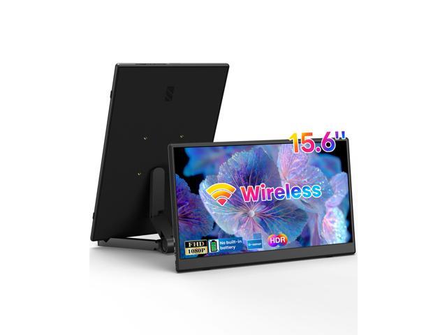 15.6inch Wireless Portable Monitor, FHD 1080P IPS Display USB-C HDMI Travel Monitor with Foldable Stand,G-Sensor & Speakers,Plug & Play,External...