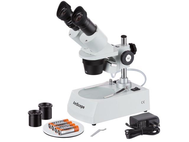 SE305R-PY-LED Forward-Mounted Binocular Stereo Microscope, WF10x and WF15x Eyepieces, 10X/15X/30X/45X Magnification, 1X and 3X Objectives, Upper...