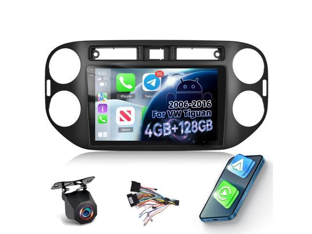 Upgraded 4GB+128GB Car Radio Stereo for VW Tiguan 2006 2007 2008 2009 2010 2011 2012 2013 2014 2015 2016 with Wireless Carplay/Android Auto, Incell...