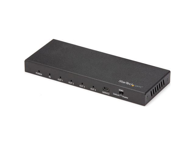 4-Port HDMI Splitter - 4K 60Hz - 1 in 4 Out (ST124HD202), Television Compatible, Black