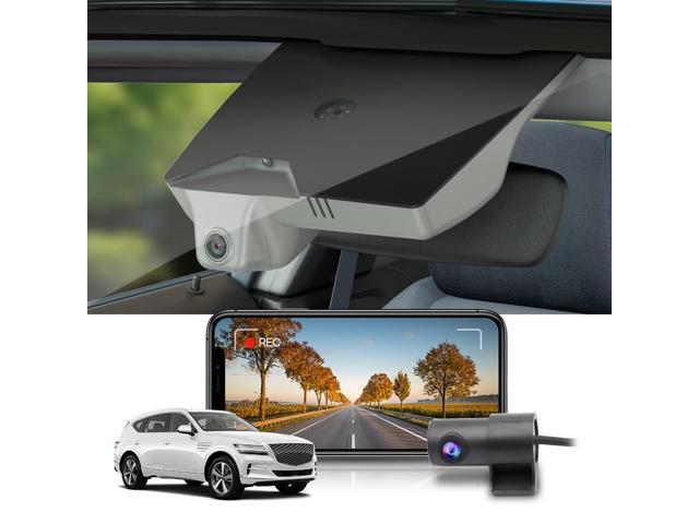 Front 4K+Rear 1080P Dash Cam Adapts for Genesis GV80 2021-2025 (HD2-T6010, Grey Cover), OEM Factory Look, Dual HD Video, Built-in WiFi & APP, Loop.