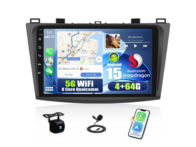 [4+64G] 8-Core Qualcomm Android 15 Car Stereo for Mazda 3 2009-2013 with Wireless Carplay & Android Auto,9 Inch Car Radio with Mirror Link Bluetooth.