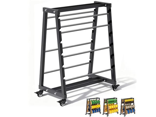 Wire Spool Rack, Adjustable Cable Organizer, 8-Rod Cord Reels with Locking Wheels for Electrical Industrial Warehouse Reel Storage 400 lbs Capacity...