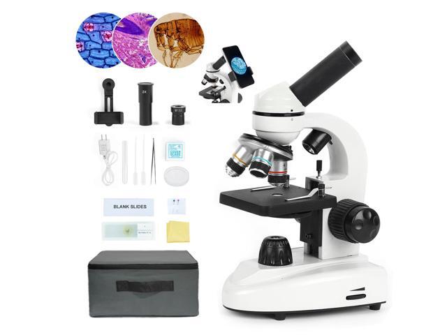 Microscope for Adults Kids Students, 100X-2000X Microscopes, Metal-Body Dual LED Illumination, Biological Compound Monocular Microscope Kit for...