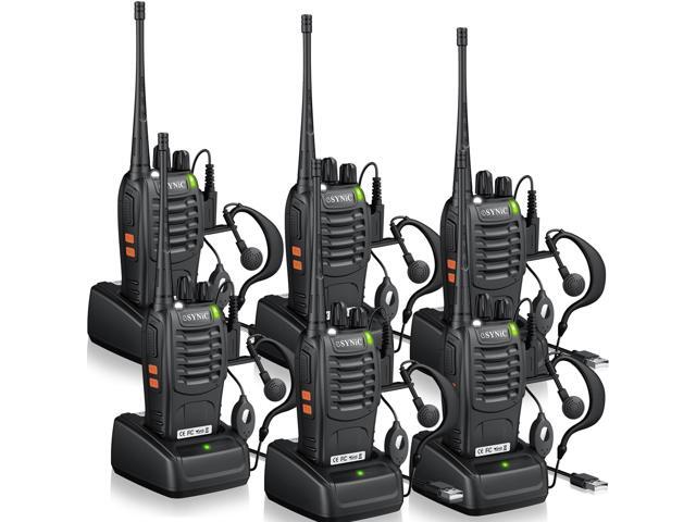 6 Pack Rainproof Walkie Talkies-Easy to Carry-3 Miles Long Range-16Ch Walky Talky with Earpieces-Flashlight & VOX Hand Free Talking-1500mAh...