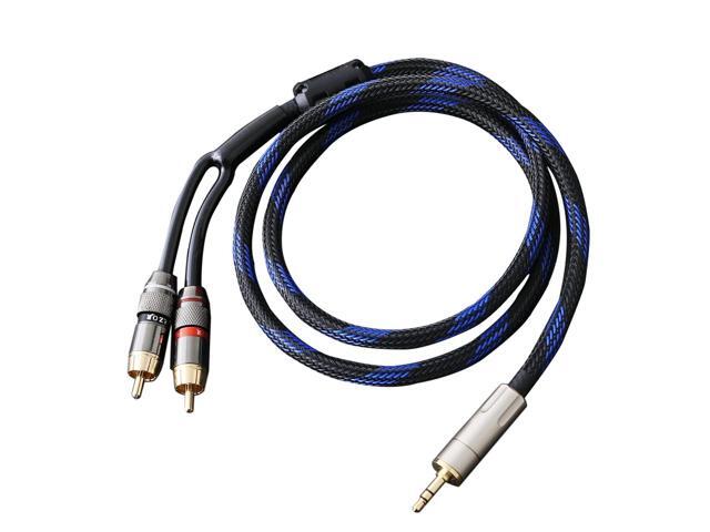 Audiophile HiFi OFC Audio Cable 3.5mm Male to 2 RCA Male Audio Cable for Connects a Smartphone, Tablet, or MP3 Player to a Speaker or Other...