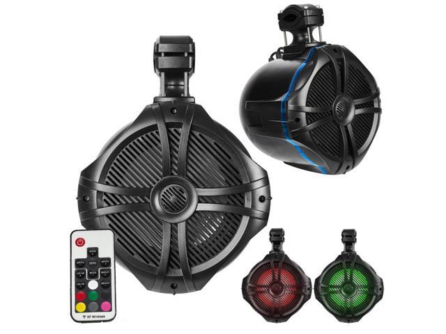 BT8RGB Pair of 600W (300W RMS) 8-inch Marine Tower Speakers with RGB Lights and Remote for Boats/ATV/UTV/Motorcycles/SxS/Golf Cart