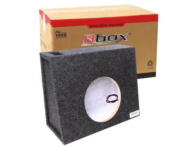 Atrend 8' Single Universal Truck Style Vented Subwoofer Enclosure - Mitered & Dado End Panels - Premium Carpeted Finish, Silver Spring-Loaded.