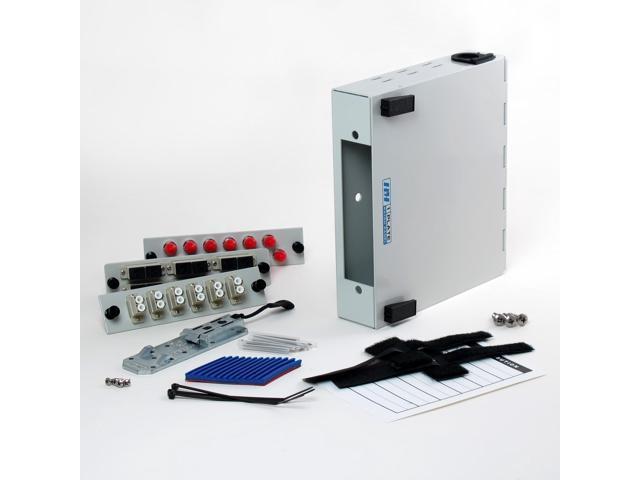 Fiber Optic Patch Panel - DIN Rail or Wall Mount with ST, SC, and LC Multimode Adapter Plates