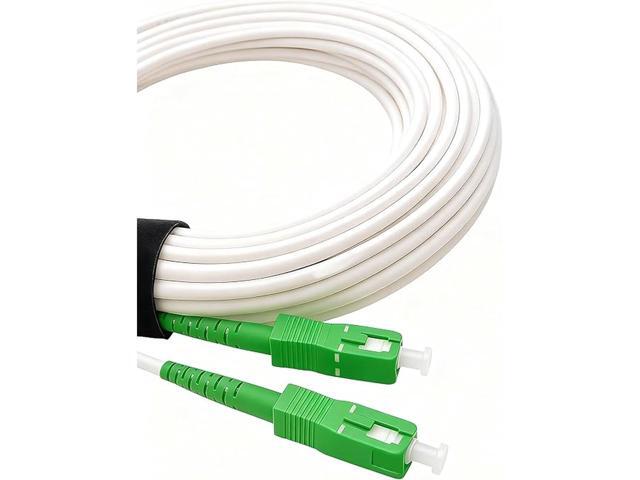 - 70m/229.66ft Fiber Optic Cable SCA to SCA Simplex Singlemode 9/125m LSZH, Patch Cord Cable for FTTH, White Color, 70 Meters